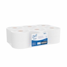Scott Essential Mini Jumbo tualetinis popierius rulonais, baltas, 2 sl., rulone 526 servetėlės, 200 m. Pakuotėje 12 vnt rulonų