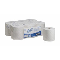 Scott Essential ruloninis rankų valymo popierius, baltas, 1 sl., rulone 1400 servetėlių, 350 m. Pakuotėje 6 vnt rulonų