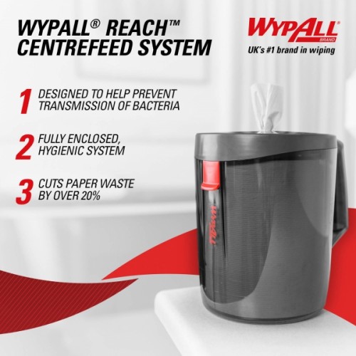 KIMBERLY-CLARK Wypall Reach L10 Service & Retail ruloninis popierius traukiamas iš vidaus KIMBERLY-CLARK Wypall Reach L10 Service & Retail ruloninis popierius traukiamas iš vidaus