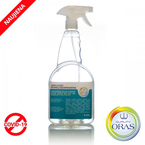 ORAS paviršių dezinfekantas Deep Clean 1litras ORAS paviršių dezinfekantas Deep Clean 1litras
